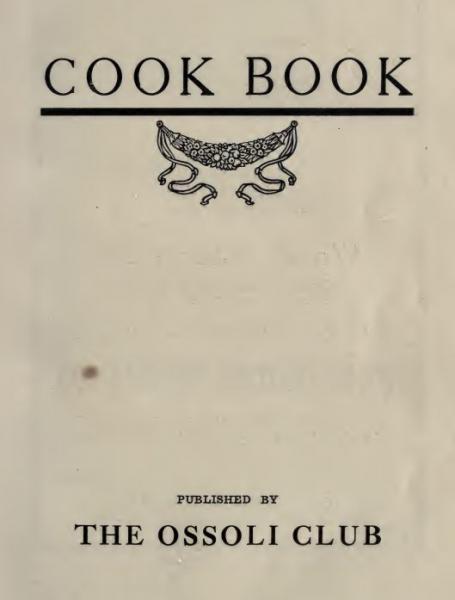 Image for event: Cookin' with Books: Ossoli Club Cook Book