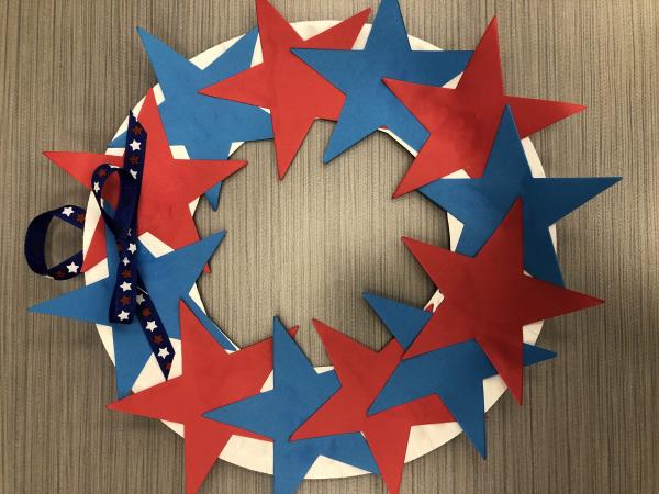 Image for event: Grab &amp; Go: Patriotic Star Wreath